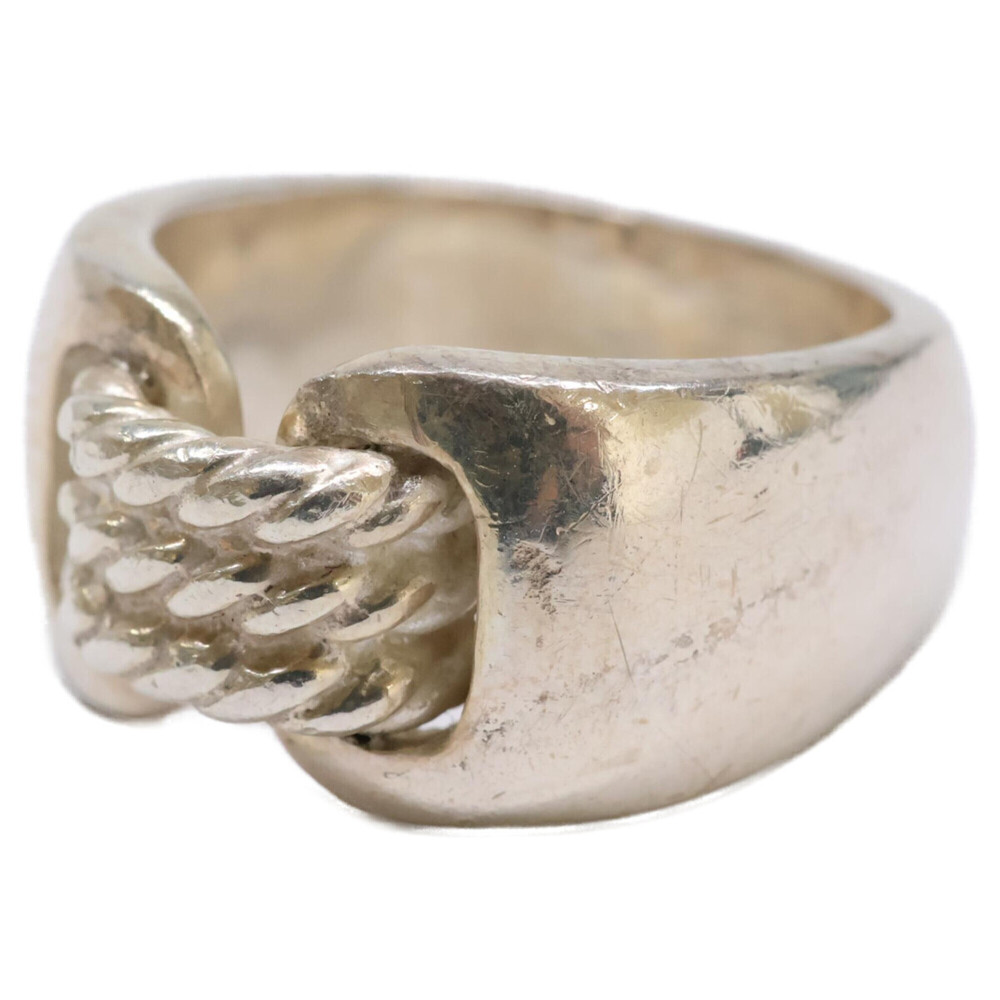 HERMES Hermes Chlorois Ring, Sterling Silver 925 Size 53, Silver, Men's - Picture 6 of 8